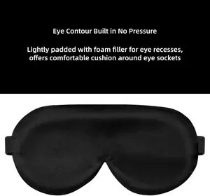 Sleep Mask Silk Cover Eye Contour for Pressure-Free Sleeping, Upgrade Over Conventional Flat Satin Eye Masks, Machine Washable