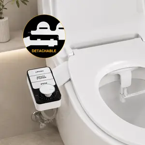 Bidet Toilet Attachment with Adjustable Water Pressure, Dual Nozzles for Front and Rear Cleaning, Non-Electric Design