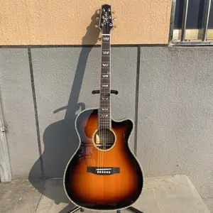 Solid Spruce Top Hollow Body Acoustic Guitar, 6 Strings, 20 Frets, Rosewood Fretboard, Sunset Finish