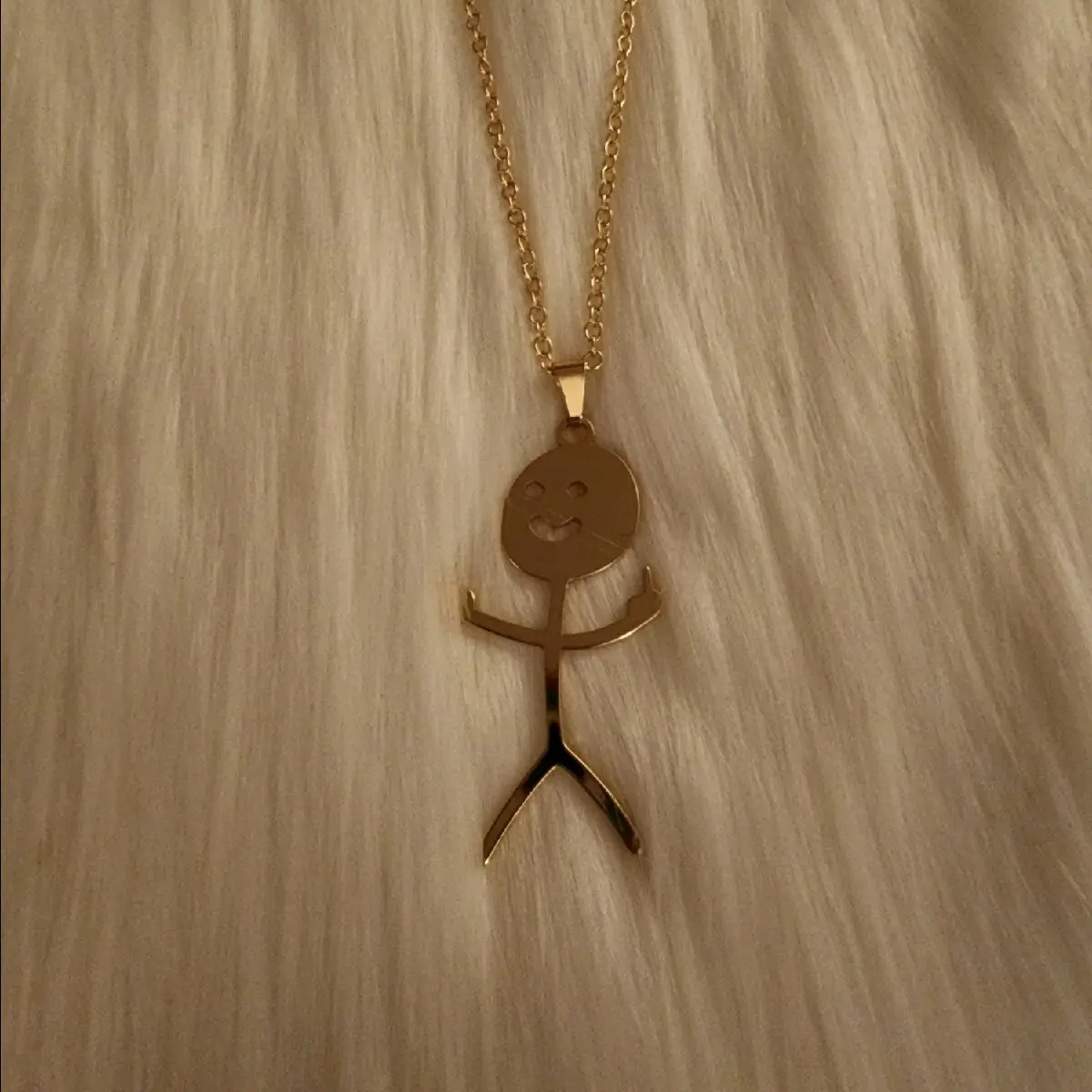 Stick Man Necklace - Black Metal Unisex Accessory for Casual & Formal Wear, Durable Chain, Fun and Unique Design, Ideal Gift