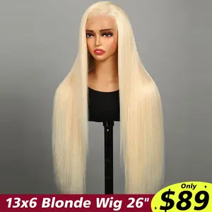 【26“ Only $89】VIPbeauty 613 Lace Front Wig Human Hair Blonde 13X6 HD Transparent Lace Front Wigs Human Hair 200% Density Blonde Glueless Wigs 613/4/27 HD  Lace Frontal Wig Pre Plucked