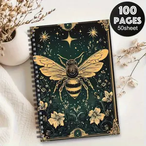 1pc Gothic Halloween Spiral Notebook, 50 pages, 5.5x8.3 inches, with a dark fantasy cover design, suitable for writing, journaling, Bible study, and a unique gift for birthdays, Christmas, Halloween, ideal for stationery lovers, Daily Devotional Journal