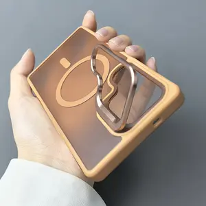 Luxury Translucent Matte Magnetic Invisible Bracket Wireless Charging Protective Phone Case Compatible with Samsung Compatible with Galaxy S23 S24 S25 Ultra S26 Ultra Plus S25FE A17 A56 A36 A16 A26 Cases Soft Bumper Shockproof Clear Hard Back Cover