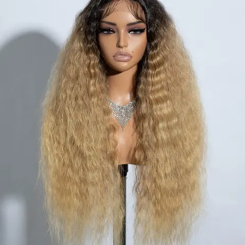 Women's 30inch Long Coily Lace Front Synthetic Wigs, Synthetic Fiber Wig, Striking Hairstyles Ideas, Natural Fluffy Hair Wigs without Bangs, Fashion Wigs for Daily, Daily Wear Wig, Cosplay, Costume Party