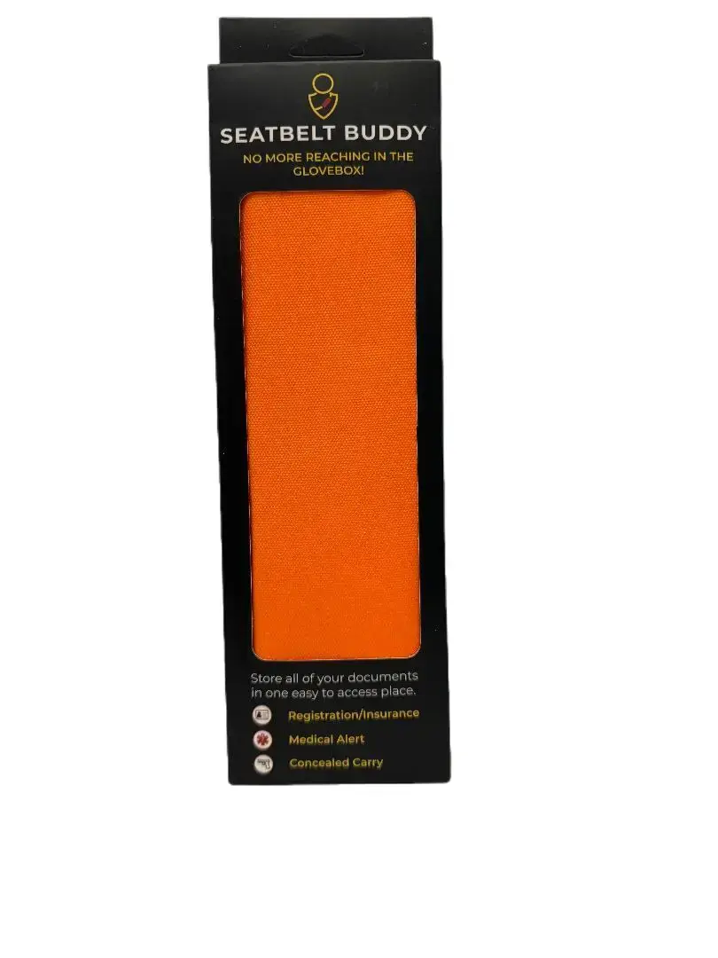 SEATBELT BUDDY Orange Vehicle organizer No More Glovebox - Car Accessories Car Organization Supplies Car Storage Organizers