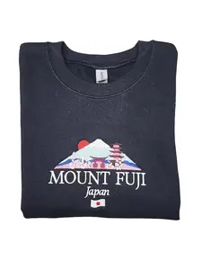 Embroidered Mount Fuji Unisex Sweatshirt, Japan Mount Fuji , Embroidered Sweatshirt Hooded Sweatshirt Crewneck Menswear