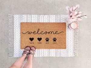 Custom Family Doormat Custom Dog Doormat Dog Gift Ideas for Dog Lovers Housewarming Gifts for Dog Owner Gift Dog Door Mat Dog Mom Doormat