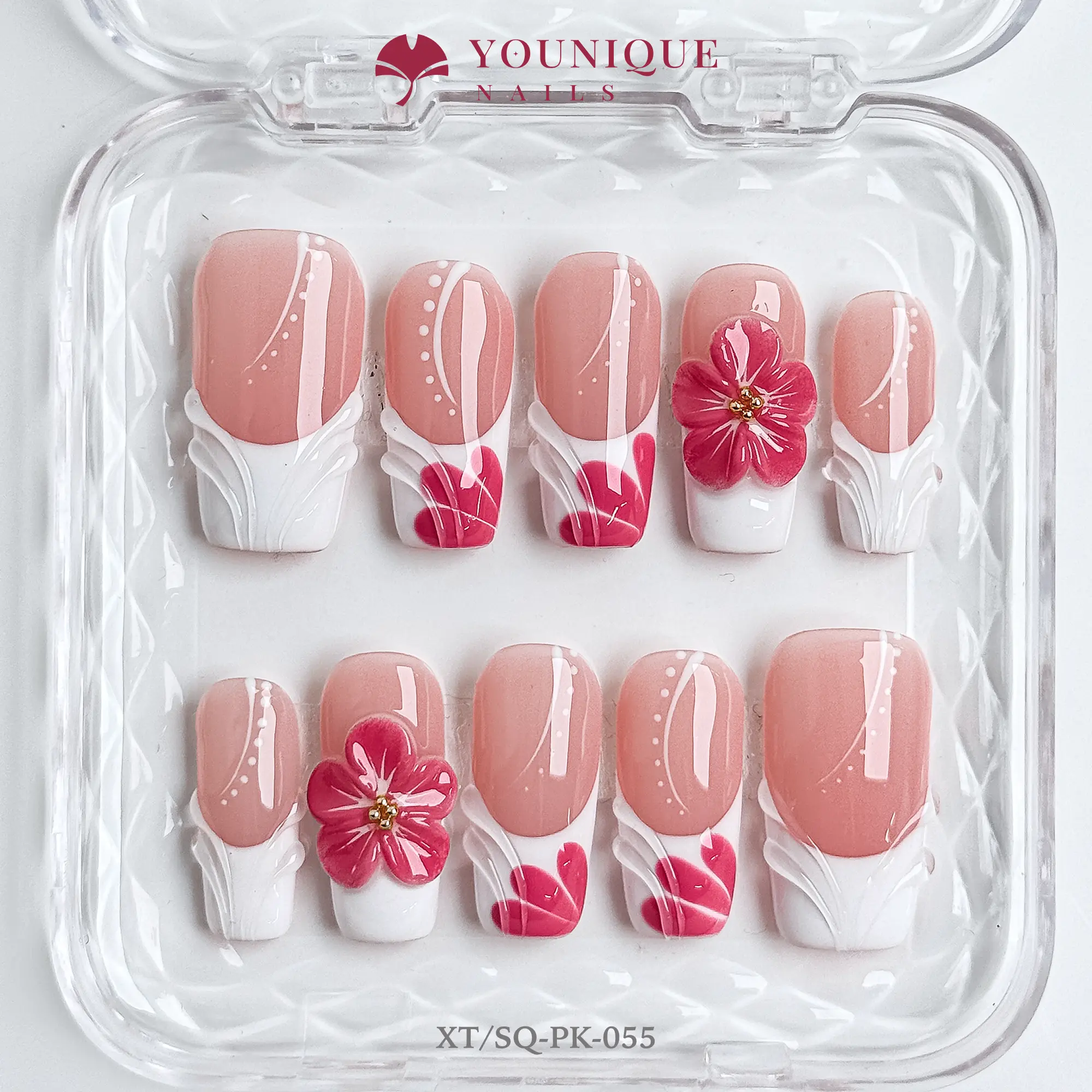 Younique Nails | 10PCS 100% Handmade Press-On Nails | Reusable Colorful Art acrylic stylish 3D luxurious Handcrafted