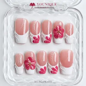Younique Nails | 10PCS 100% Handmade Press-On Nails | Reusable Colorful Art acrylic stylish 3D luxurious Handcrafted