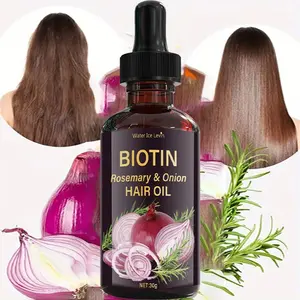 Water Ice Levin Biotin Onion Rosemary Moisturizing Hair Oil, Anti Frizz Serum, Repair Damaged Hair, Prevent Breakage, Improve Dull Frizzy Roots, Frizz Free Hair, 30g