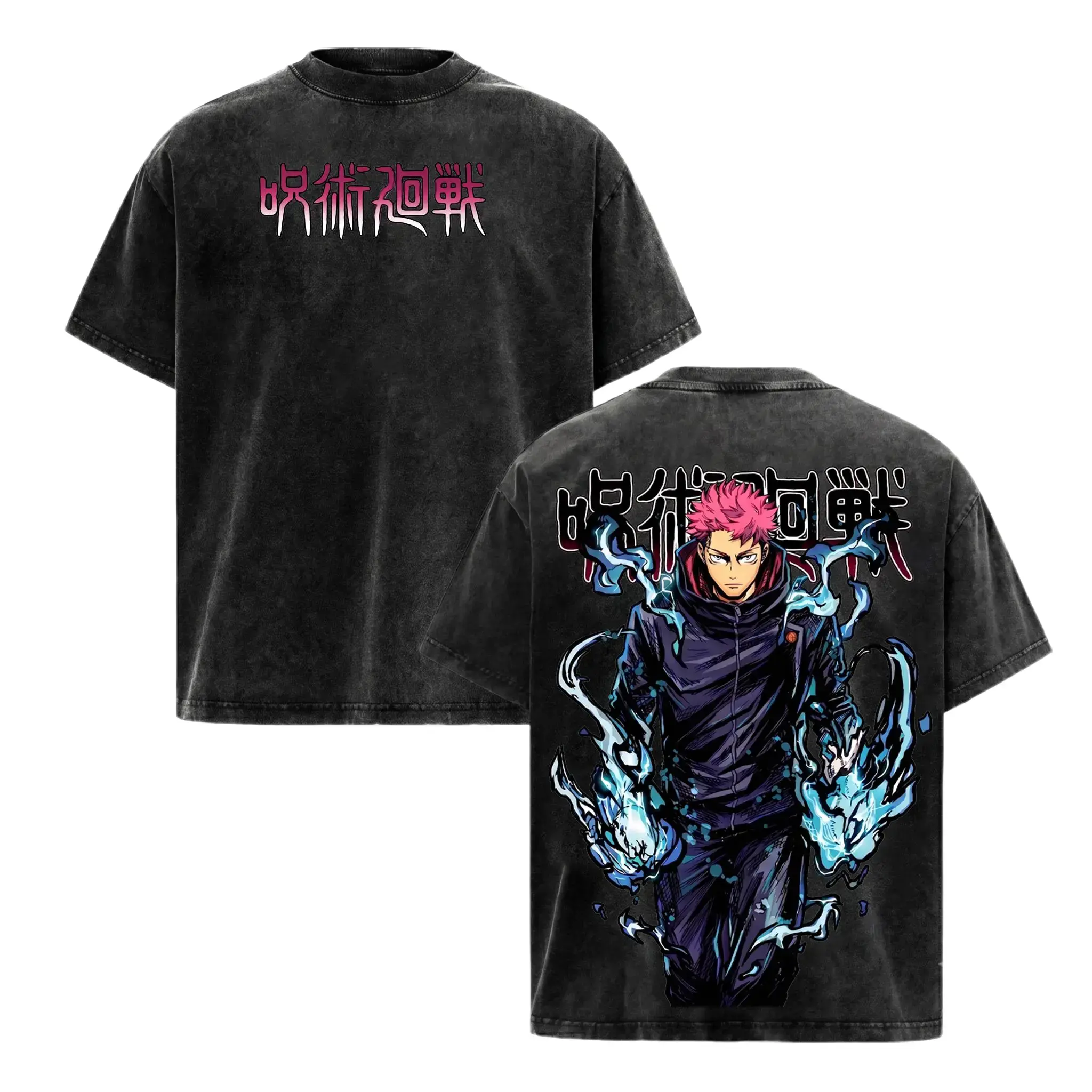 Jujutsu Kaisen Season 3 Yuji Itadori Shibuya Incident Tshirt, Cursed Energy Graphic Tee, Vintage Washed Oversized Soft Cotton Unisex Streetwear Top, Anime Fan Gift, Shortsleeve