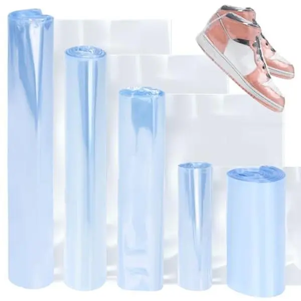 400Pcs Cuttable PVC Heat Shrink Wrap Bags with 5-Size Heat Shrink Bands & Films, Resealable Packaging for Office Stationery, Gift Wrapping & Shoe Protection
