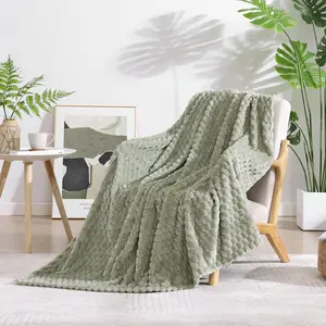 Sage Green Fleece Throw Blanket for Couch- Room Decor Soft Cozy Blankets for Women, Lightweight Fleece Flannel Bed Blanket Suitable for  Seasons(50"60",Sage Green)
