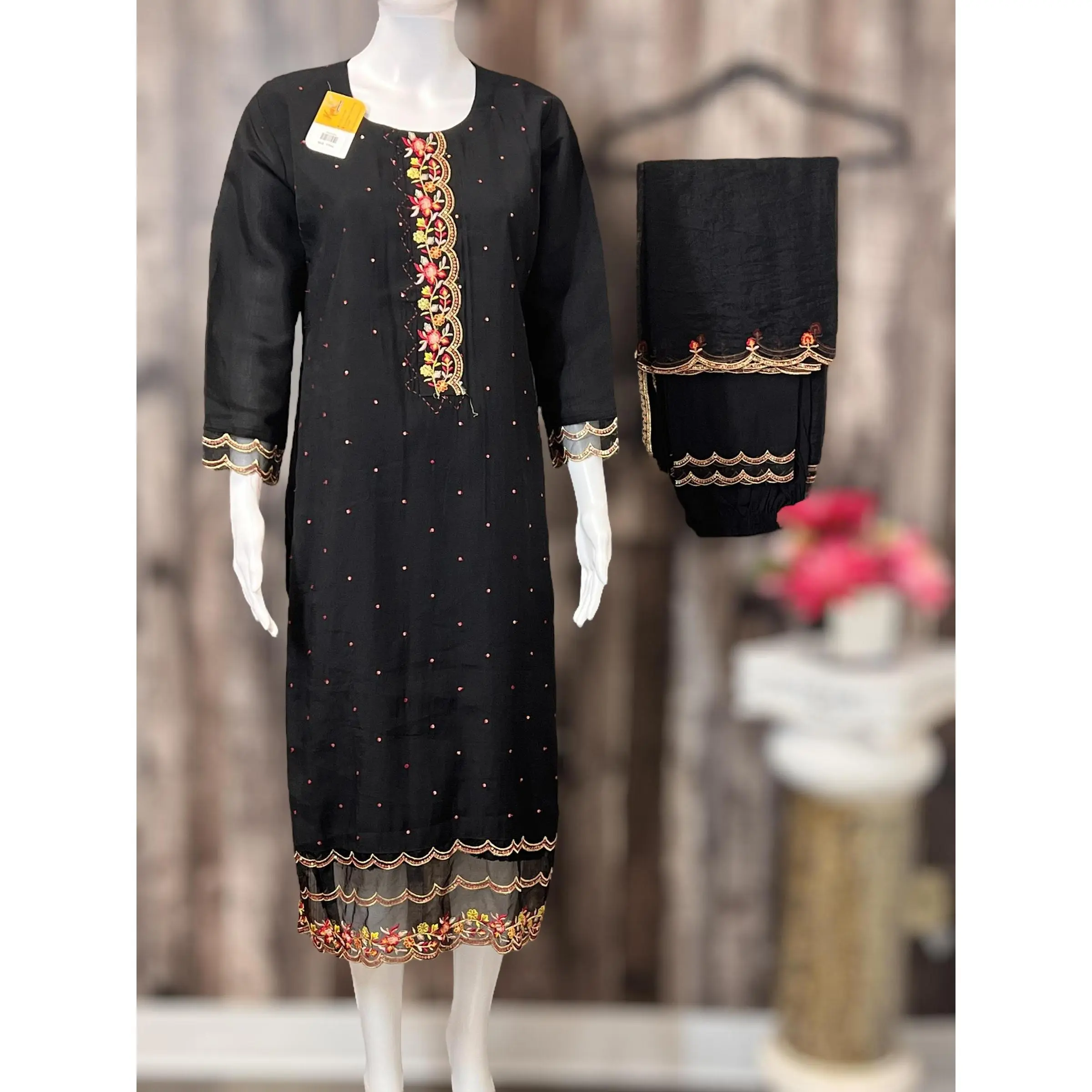 Chanderi silk kurti pant set | salwar suit