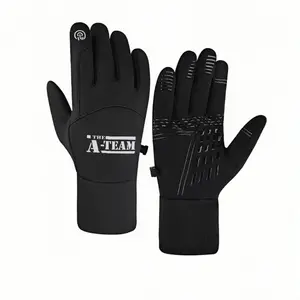1 pair with Vintage THE A TEAM s Denim ss winter gloves thermal gloves Touch Screen Soft Touch Cold Weather full finger gloves for men women Thick holiday gifts Best Selling