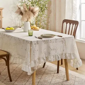 Floral Pattern Lace Table Runner, 1 Count Exquisite Elegant Tablecloth, Table Decoration Supplies for Home Kitchen Dining Room