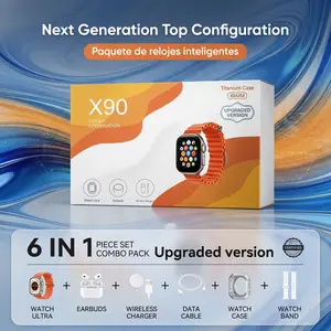 Smart Watch 6-in-1 Set, 49mm Bluetooth Smartwatch with Wireless Earbuds, Charging Dock, Watch Case, Extra Band & Type-C Cable for Sports, Fitness Tracking and Daily Calls