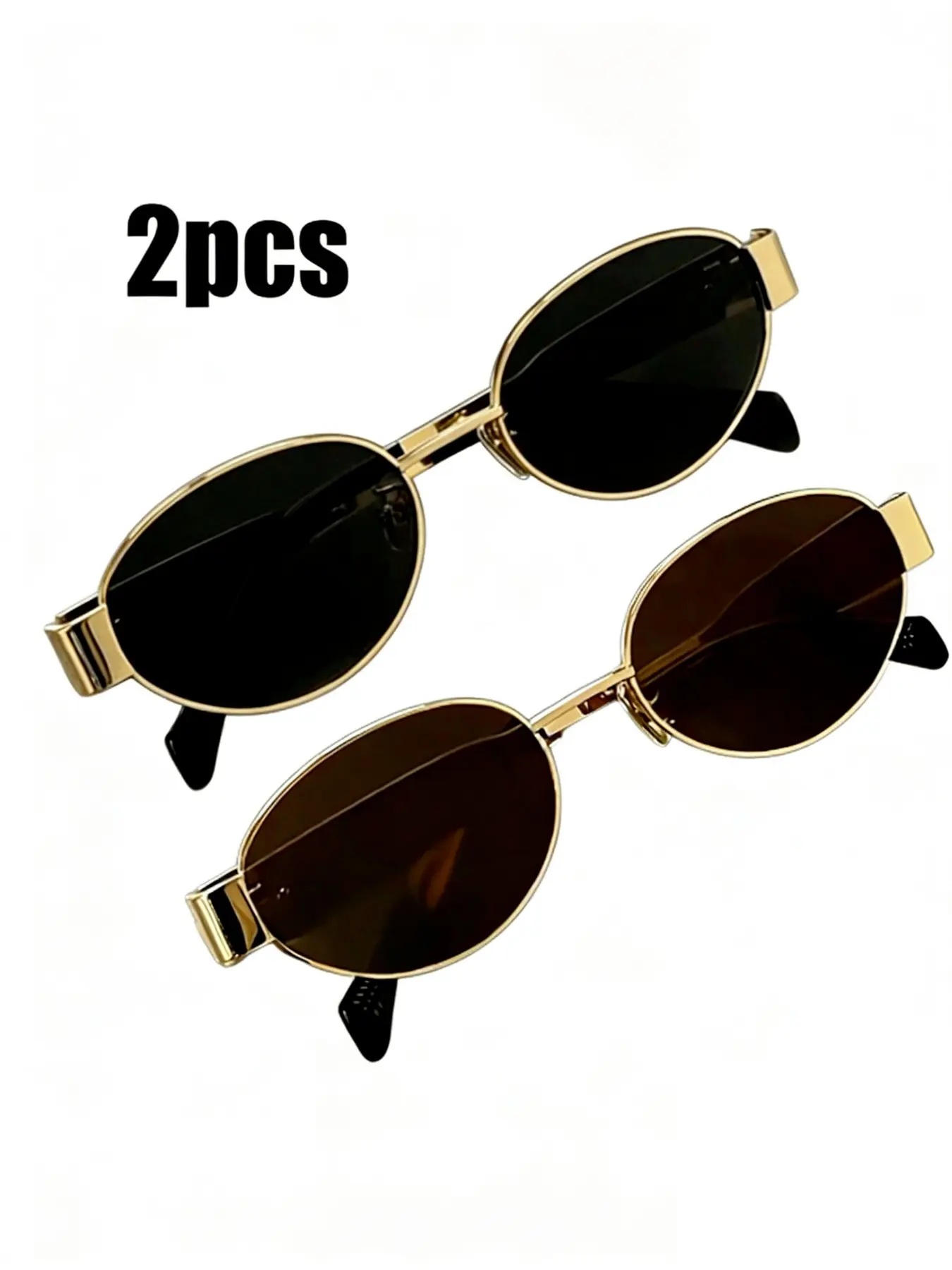 Bohemian Vintage Metal Oval Frame Sunglasses, Colorblock Design, Perfect for Vacation Beach Travel Daily Wear, Retro Style, Classic Sunglasses, Trendy Vintage Sunglasses, Fashionable Sunglasses, Stylish Sunglasses