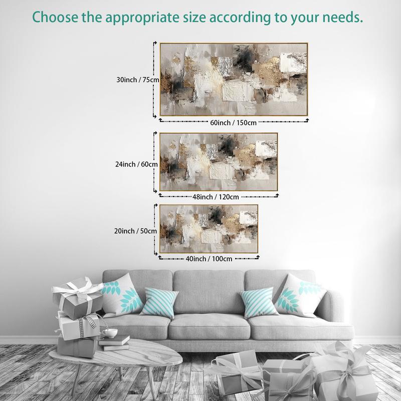 Modern Abstract Wall Art 20x40 Inch – Framed Canvas Print in Gray, White, and Black Tones , Ready to Hang with Solid Wood Frame – Ideal for Contemporary, Upscale Living Rooms, Bedrooms, or Sophisticated Interiors