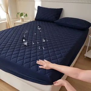 2/3pcs Waterproof Mattress Protector, Deep Pocket for 30cm Depth, Soft and Breathable, Washable, Suitable for Bedroom, Guest Room, Apartment, Dormitory