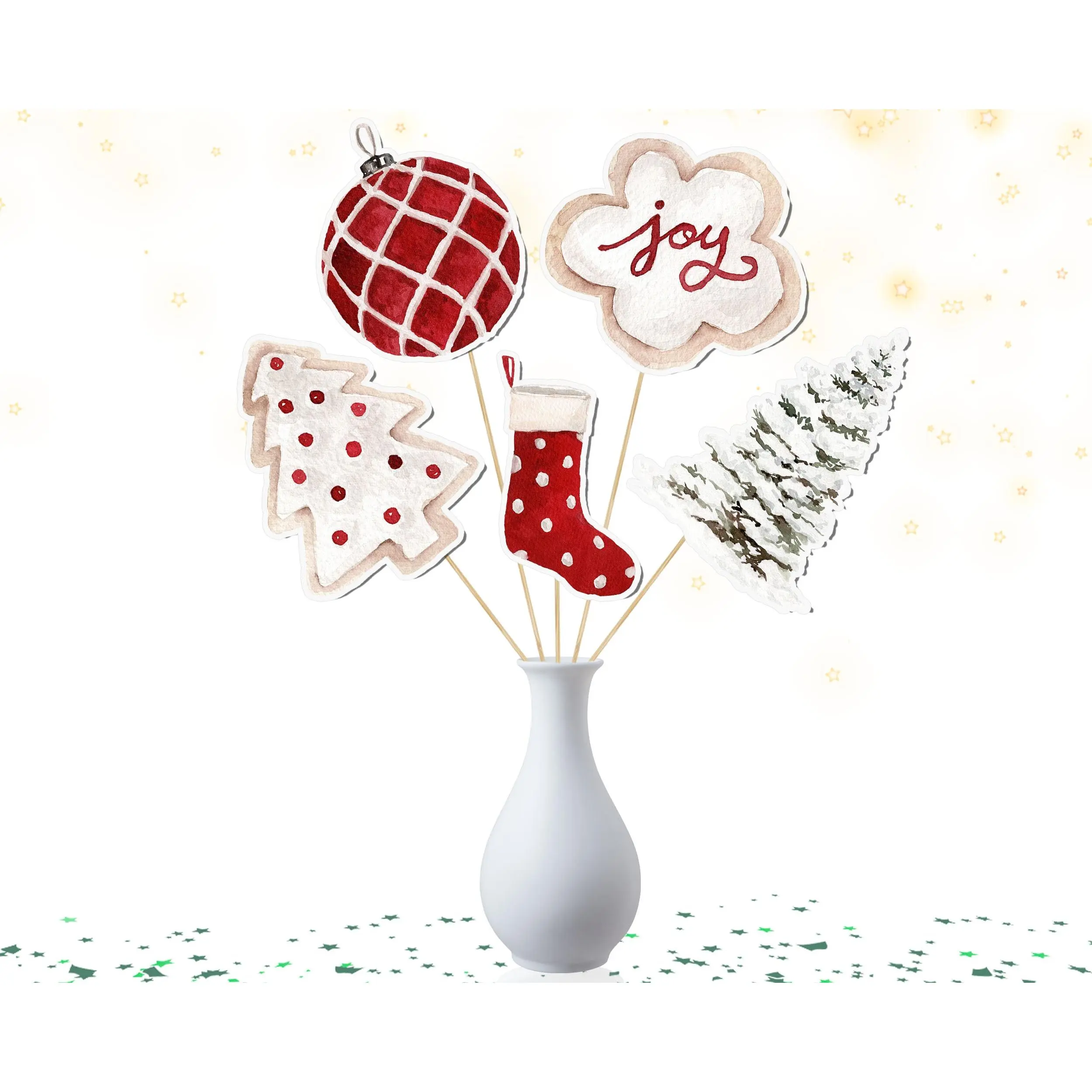 Christmas-Themed Centerpiece – 5 PCS Perfect for Holiday Celebrations
