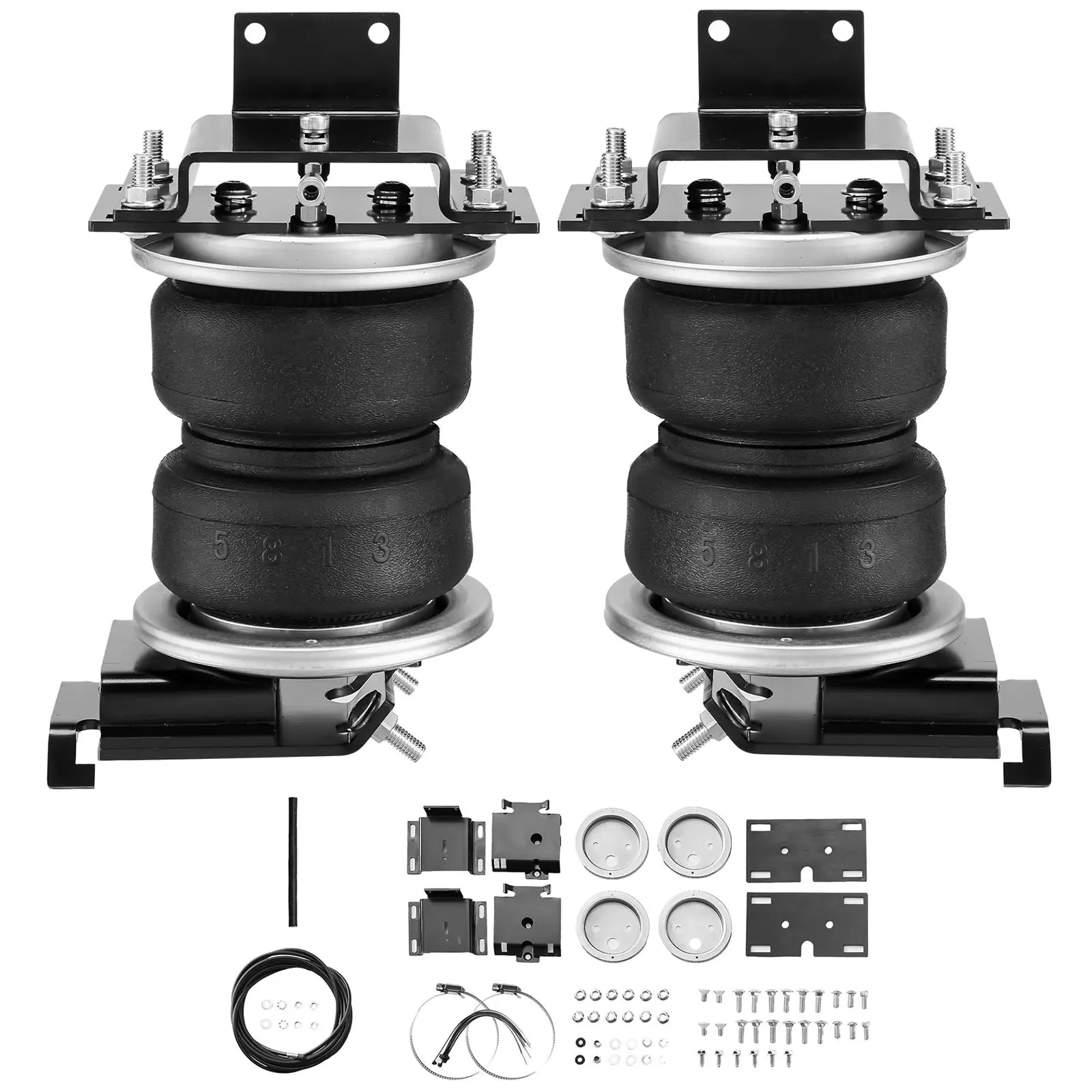 【summerfinds】VEVOR Air Bag Suspension Kit, Air Springs Suspension Bag Kit Compatible with 2011-2018 Dodge Ram 1500, 2019-2021 Dodge Ram 1500 Classic, 5000 lbs Loading, 5 to 100 PSI, Adjustable, Heavy Loads, Leak-Proof Sealing, Rubber, Smooth Ride & Sh, Sm