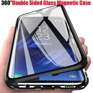 Fashionable high-end360 °     Full Protection Metal Magnetic Phone Case For Samsung S25 Ultra S22 S23 S24 Ultra Plus A55 Double Sided Glass Bumper CoverCellphone Protection Casing screen protector shockproof smartphone protective cover
