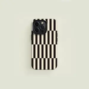 Striped Pattern Phone Case, Durable Shockproof Phone Protective Cover,  iPhone 11 12 13 14 15 16