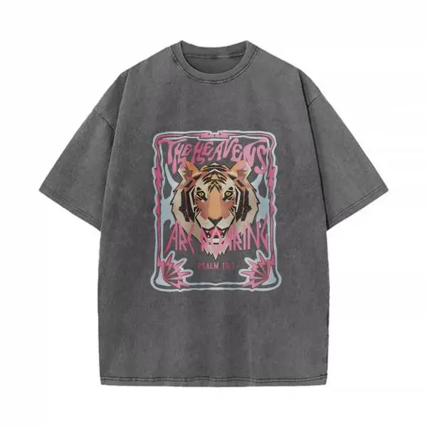 Washed Cotton Tee-Gray