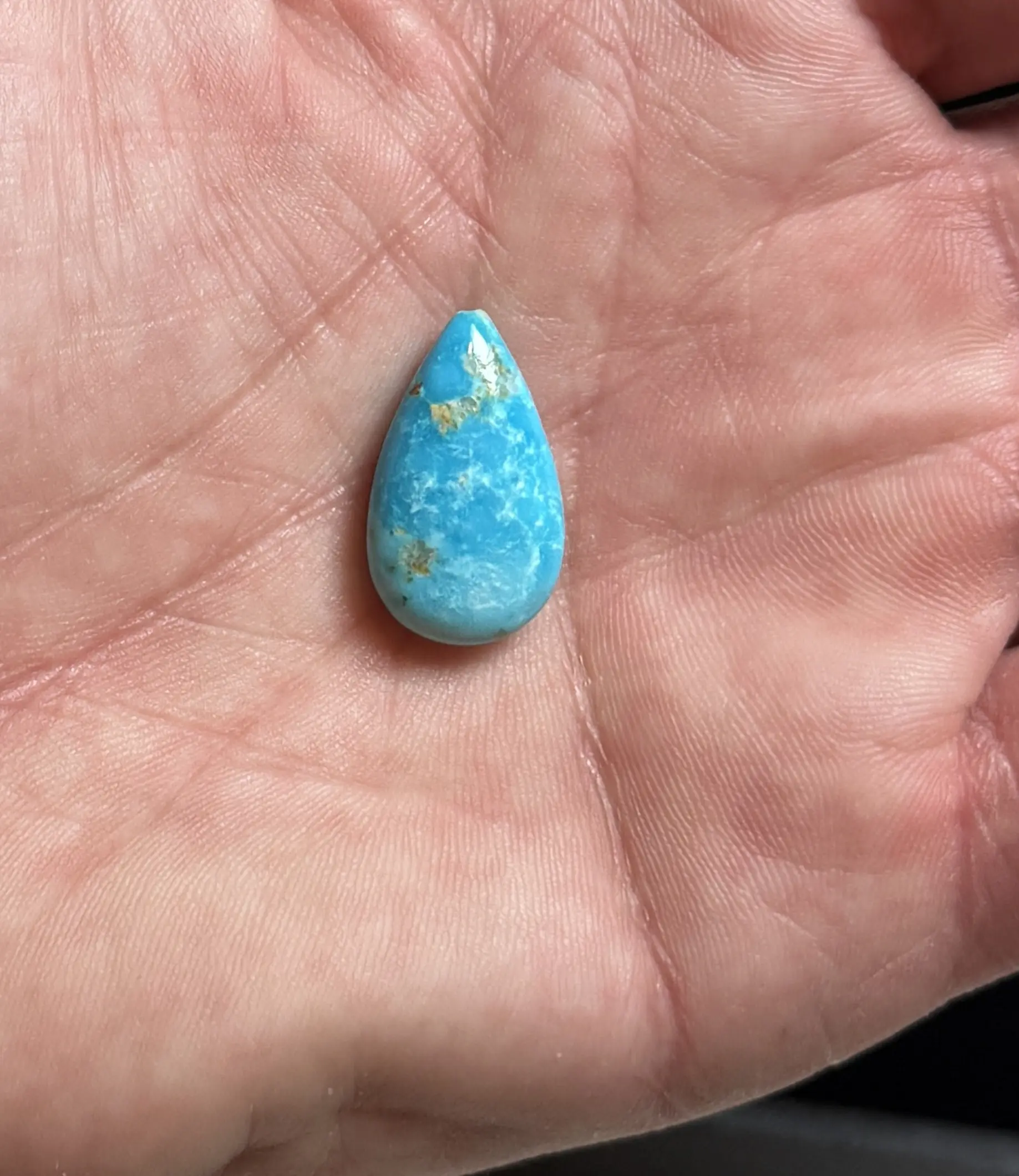 Freeform Sonoran Turquoise Gemstones, Stabilized Teardrop Drops with Golden Matrix, Half-Drilled for DIY Earrings & Pendants, Sizes Small - XL, Natural Look, Southwest