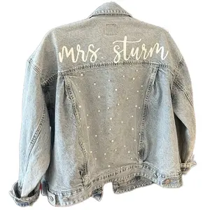 Booked & Blanketed by Mads - Hand-painted Bride/Wedding Denim Jacket - made to order Casual Womenswear Outerwear