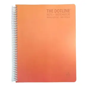 The Dotline Notebook - Pumpkin Orange - Dot lined notebook or sketchbook for text and art