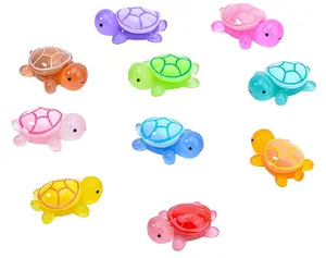 10Pcs Mini Resin Animals Turtles, Luminous Mini Animals Figurines Sea Turtle Glow in The Dark Resin Figures Tiny Figures Bulk Small Plastic Miniature Turtles Miniature Things Figurines to Hide