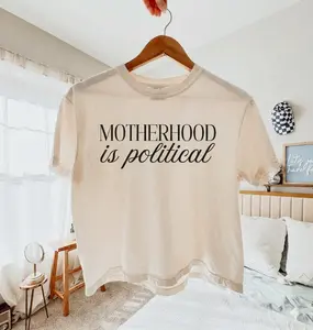 Comfort Colors Boxy Crop Top 'Motherhood Is Political' Shirt : Minimalist Text Political Mother's Day Tee, Y2K, Fashion, Streetwear, Women, Cotton Crew Neck