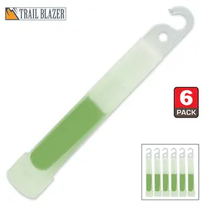 Trailblazer Glow Sticks - Box of 6 - Bright Green Light for Outdoor Use