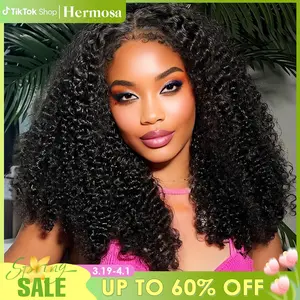 4C Curly Edges Ready to Go Glueless Lace Front Wigs Human Hair Pre Cut Pre Bleached 8x5 Closure Wig 220% Density Human Hair Wig Pre Plucked 13x4 Lace Frontal Wigs With Natural Hairline