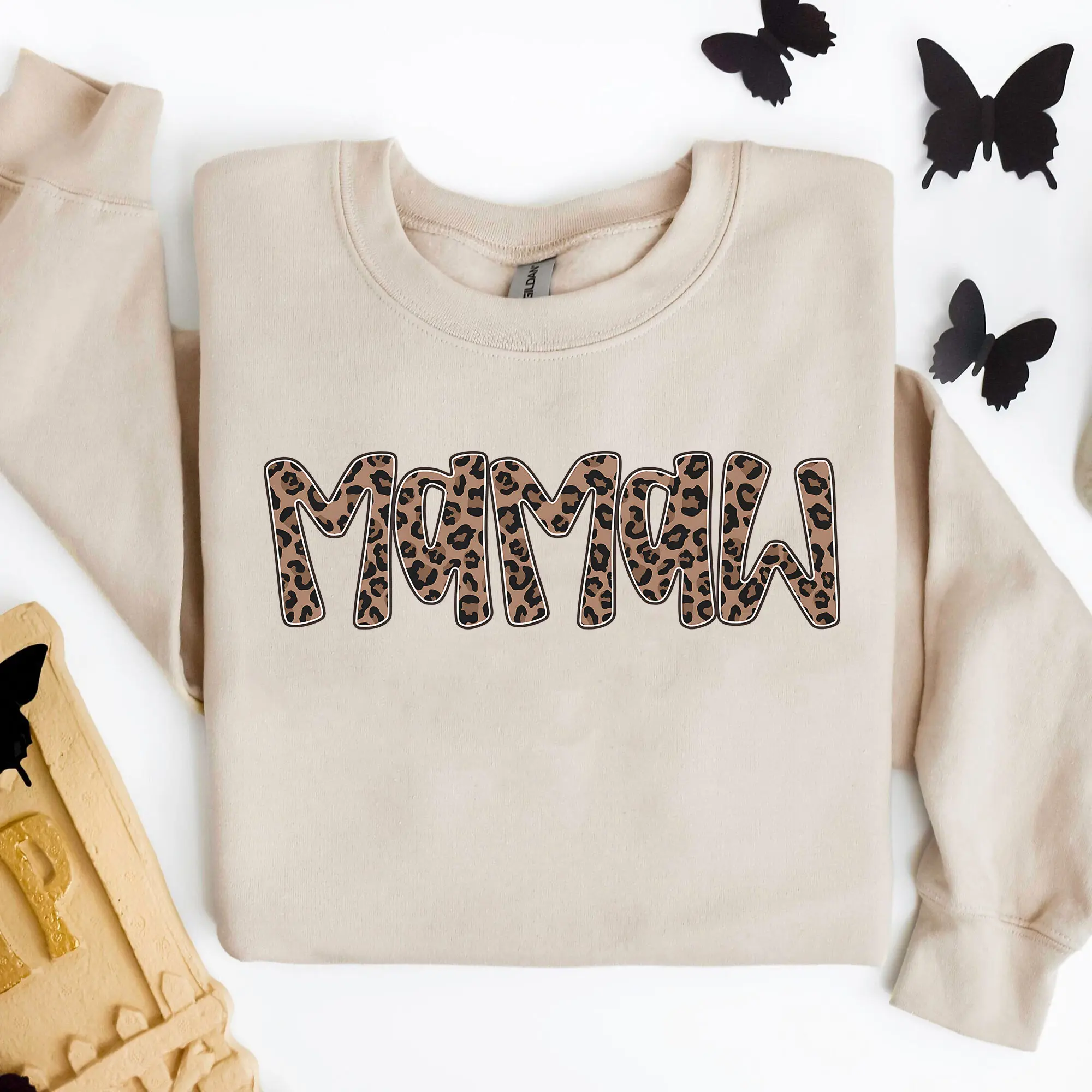 Mamaw Sweatshirt, Mamaw Leopard Print Pullover, Custom Gift for Grandma
