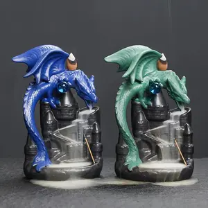 Creative Castle Dragon Design Incense Burner, 1 Count Retro Home Decor Ornament, Desktop Decorative Incense Holder for Home Office Dormitory Car, Freshener (without Incense)