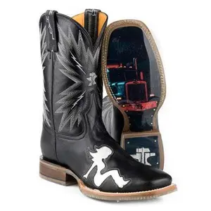 Men's Tin Haul Cowgirl Boots with Keep On Truckin Sole Handcrafted Black