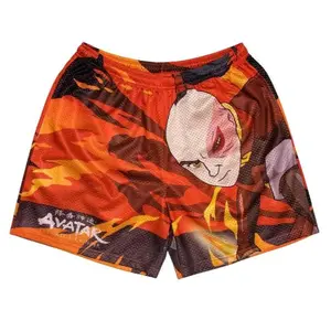Zuko Avatar Retro Shorts Orange Men's Full Print Mesh Shorts With Four Pockets