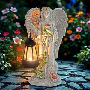 Solar Angel Outdoor Garden Decor Statues 12.2 inches Solar Outdoor Sculptures for Outside Yard Art Patio Balcony Front Lawn Ornaments Gifts for Mom Grandma Women, Christmas gifts