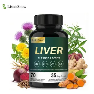 【Daily Cleanse】Listen Snow Liver Cleanse Supports 11 Ingredient Blend Milk Thistle, Dandelion, Turmeric, Ginger Extract, Beet, Zinc, Vitamin E, Selenium, Grape Seed. Healthcare Supplement