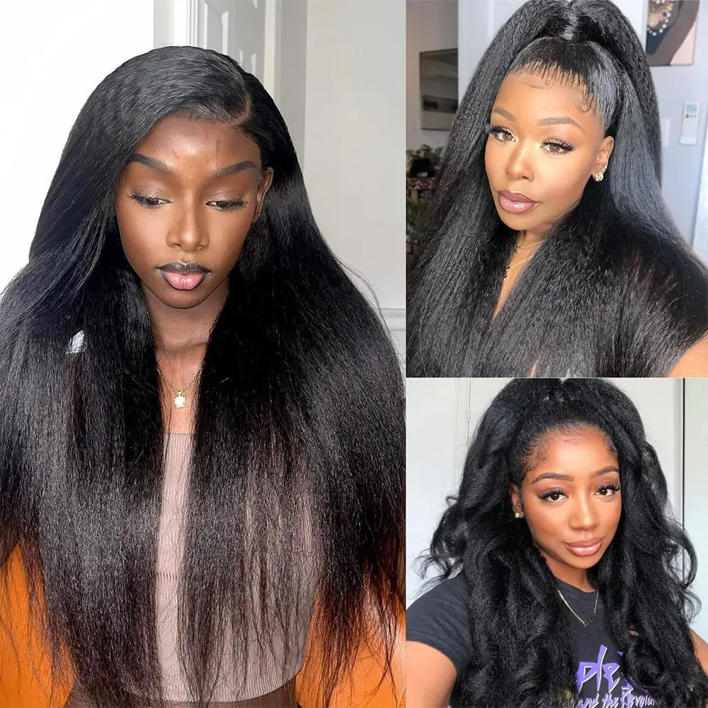 Synthetic Lace Front Wig 28 Inch Straight Heat Resistant Heavy Density 28 30” Long Straight Lace Wigs Glueless Synthetic Wig Pre  main image 3