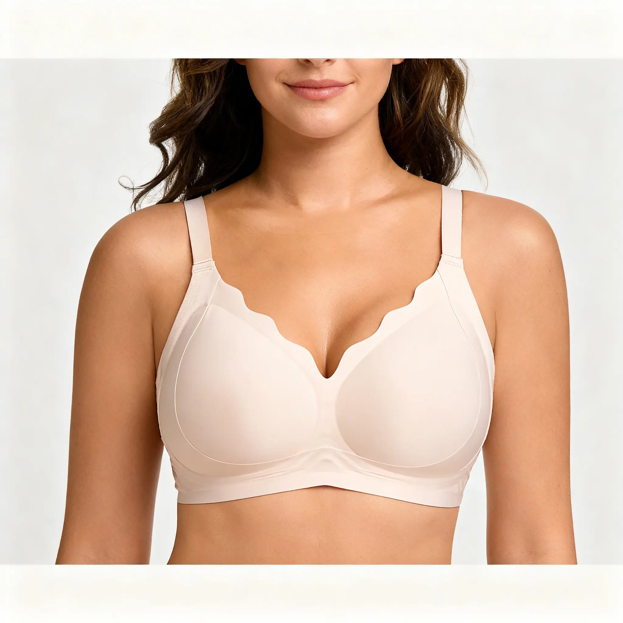 Muxlkina Women Jelly Bras Wirefree Full Coverage No Underwire Everyday Bras Comfortable Wireless Padded Tshirt Bra