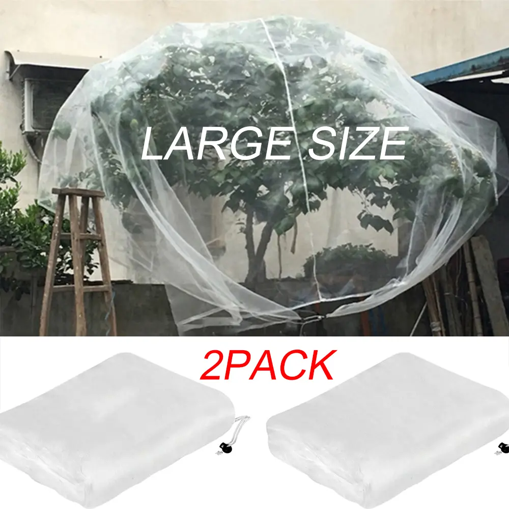 2-Pack Large Fruit Tree Netting Bags with Zipper & Drawstring, Insect-and-Bird Barrier Garden Covers for Fruit Trees, Flowers, Vegetable Plants to Protect Plants (Home Improvement Garden Supplies)