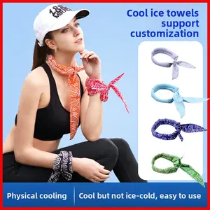 Cashew flower small ice towel cold towel, summer cooling ice belt sports headscarf, pet ice towel