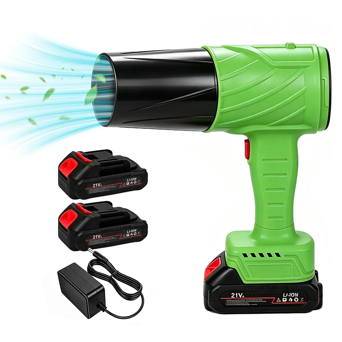 21V Cordless Turbo Blower with 2.0/4.0AH Battery - 20000RPM High Pressure Handheld Power Tool, 21v Power Compatible, Handheld Grip, for Leaf Cleaning, Outdoor Surfaces, Car Drying, Home Use, Birthday/Holiday Gifts