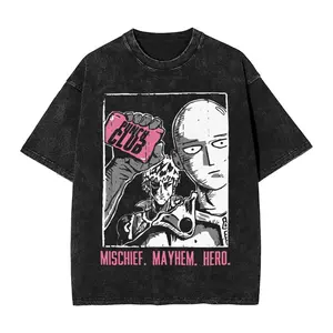 valentine shirts 2025 Spring Anime One Punch-Man Saitama Graphic T Shirt multipurpose  Manga Vintage Tshirt Harajuku Male Tops Men High Quality  Washed Cotton Crew NeckT-shirts