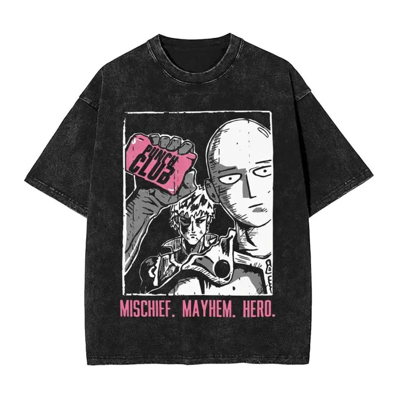 valentine shirts 2025 Spring Anime One Punch-Man Saitama Graphic T Shirt multipurpose  Manga Vintage Tshirt Harajuku Male Tops Men High Quality  Washed Cotton Crew NeckT-shirts Streetwear Round Neck