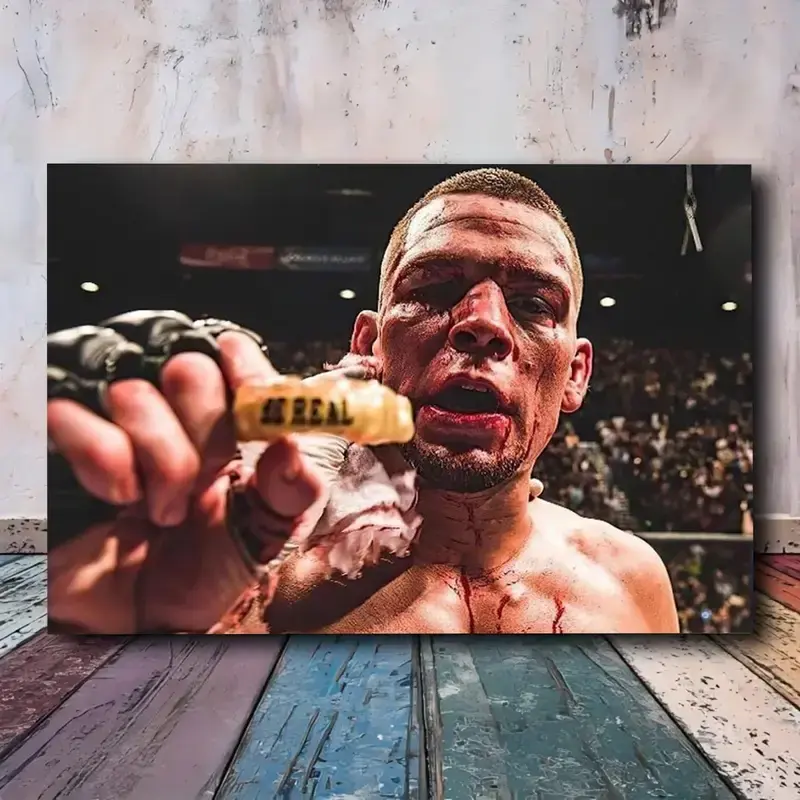  Nate Diaz Fight Poster Wall Art Boxing Scene